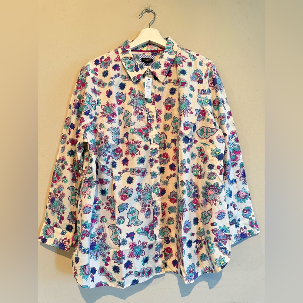 Talbots classic cotton shirt. Blossom paisley size 2Xp
